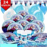 FROZEN KARLAR ÜLKESİ ELSA DOĞUM GÜNÜ PARTİ MALZEMELERİ SÜSLERİ SETİ 24 KİŞİLİK