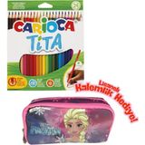 Frozen Lisanslı Kalemlik Hediyeli - Carioca Tita 24'lü Kuru Boya Seti - Pembe - 15x22x7 - Tek