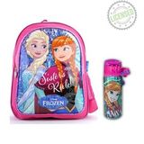 Frozen Lisanslı Kız Çocuk Okul Çantası - Suluk Seti Elsa & Anna Desenli