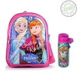 Frozen Lisanslı Kız Çocuk Okul Çantası - Suluk Seti Elsa & Anna Desenli