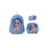 Frozen Lisanslı Okul Çantası Seti 3'lü, Elsa Wildly Powerful, Mavi