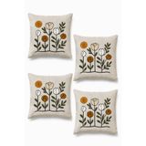 Frt Export Punch Nakışlı 4 Adet Kırlent Kılıfı 1. Kalite Yıkanabilir Leke Kir Toz Tutmaz 40x40