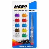 FRT Ottoman Mega Oto Market Araç Kontrol Kalemi Ve 10'lu Standart Bıçak Sigorta - Araç Elektrik Test ve Sigorta Seti