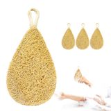 FRTIM Doğal Kabağı Mutfak Bulaşık Sünger Paketi 3 Biyobozunur Scrubber Süngerler Yeniden Kullanılabilir Çizilmez Temizleme Süngerleri Mutfak, Banyo, Ev, Çevre Dostu Kabak Süngerleri - Su Şekli
