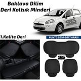 Fruens Fiat Punto 2010–2017 Arası Siyah Deri Oto Koltuk Minderi