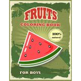 Fruits Coloring Book for boys: A Coloring Book of Seasonal Fruits (8.5′x 11′) 40 High-quality Illustration