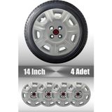 FRWY Fiat 4 Adet Jant Kapağı 14" Inç Gri Doblo Albea Palio Uyumludur FW067 - 14 inç