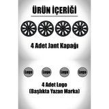 FRWY Fiat 4 Adet Jant Kapağı 14" Inç Piano Black ( Egea Fiorino Doblo Linea Punto Albea Palio Uno ) FW044 - Siyah - 14 inç