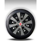 FRWY Fiat 4 Adet Jant Kapağı 15" Inç Gri Siyah ( Egea Fiorino Doblo Linea Punto Albea Palio Uno ) FW003 - Gri - Siyah - 15 inç