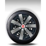 FRWY Fiat 4 Adet Jant Kapağı 15" Inç Gri Siyah ( Egea Fiorino Doblo Linea Punto Albea Palio Uno ) FW023 - Gri - Siyah - 15 inç