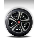 FRWY Fiat 4 Adet Jant Kapağı 16" Inç Gri Siyah ( Egea Fiorino Doblo Linea Punto Albea Palio Uno ) FW011 - Gri - Siyah - 16 inç