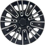 FRWY Fiat Araçlar İçin Universal 16" inç 4 Adet 1 Takım Jant Kapağı ( Egea Linea Punto Fiorino ... ) 036 - Gri-Siyah - 16 inç