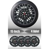 FRWY Fiat Egea 4 Adet Jant Kapağı 15" Inç Gri - Siyah (5 Bijon Bütün Fiat Araçlar ile Uyumlu) FW079