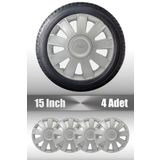 FRWY Ford Connect Uyumlu 15" İnç 4 Adet 1 Takım Gri Jant Kapağı