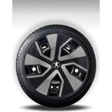 FRWY Peugeot Araçlar İçin Universal 15" inç 4 Adet 1 Takım Jant Kapağı ( 301 206 207 Rifter …) 100 - Gri-Siyah - 15 inç