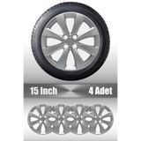 FRWY Renault Clio 4 15" inç Uyumlu 4 Adet 1 Takım Gri Jant Kapağı