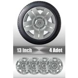 FRWY Renault Clio Kangoo 13" inç Uyumlu 4 Adet 1 Takım Gri Jant Kapağı
