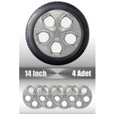 FRWY Renault Clio Symbol Megane 14" inç Uyumlu 4 Adet 1 Takım Gri Jant Kapağı