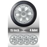 FRWY Renault Clio Symbol Megane 15" inç Uyumlu 4 Adet 1 Takım Gri Jant Kapağı