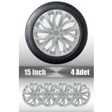 FRWY Renault Kangoo Trafic Master 15" inç Uyumlu 4 Adet 1 Takım Gri Jant Kapağı