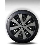 FRWY Toyota 4 Adet Jant Kapağı 15" Inç Gri Siyah ( Corolla Yaris Auris Avensis Carina Hilux ) FW003 - Gri - Siyah - 15 inç