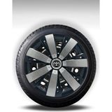 FRWY Toyota 4 Adet Jant Kapağı 15" Inç Gri Siyah ( Corolla Yaris Auris Avensis Carina Hilux ) FW023 - Gri - Siyah - 15 inç