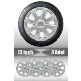 FRWY Toyota Corolla Hillux 15" inç Uyumlu 4 Adet 1 Takım Gri Jant Kapağı