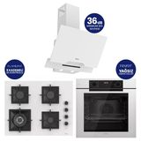Fryart Digital Beyaz Cam Ankastre Set ( 65 Cm Woklu Ocak) Qep63cb+Sc406-Wfa+D064-Sa