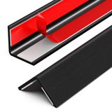 Frychee Duvar Köşe Koruyucu, Duvar Kenar Koruyucu, Kendinden Yapışkanlı Duvar Köşe Koruyucuları, PVC Çift Taraflı Kenar Koruyucu, Mobilya Merdiven Koruması (Woodgrain Siyah 1"x1", 90 cm/35,4 inç)