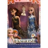 Frzoen Elsa Olaf Bebek Seti Kız Çocukları İçin (Mavi - Kahverengi)