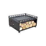 FS-106-A Alev Desenli Odunluklu Lazer Kesim 60*50 Soba Altlığı