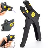 FS-D5TY (0,5-10mm²) Kablo Soyma-Kesme-Çakma Pensesi Profesyonel Otomatik Kablo Sıyırma Pensesi, Siyah-Sarı, Ayarlanabilir