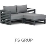 Fs Grup | L Köşe Bahçe Oturma Takımı Metal Gövdeli Modern Tasarım Dış Mekân Takımı