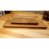 F&S WoodArt 2 li Set - Meşe Ağacı Doğal Ahşap Kesme Sunum Et Ekmek Doğrama Steak Tahtası - Özel kenar
