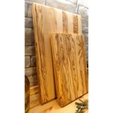 F&S WoodArt 2 Li Set Zeytin Ağacı - Doğal Ahşap - Lüks - Kesme -Sunum - Et - Ekmek - Doğrama Tahtası