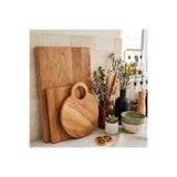 F&S WoodArt 3 Lü Set Doğal Ahşap Kesme Et Ekmek Doğrama Sunum Tahtası