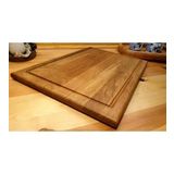 F&S WoodArt Doğal Ahşap El Yapımı Oluklu Kesme Sunum Steak Et Ekmek Sebze Doğrama Tahtası 39 cm