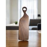 F&S WoodArt Saplı Iroko Ahşap Kesim Panosu Kahvaltı Sunum Tek Parça, Masif, Yekpare 48 Cm MDL 18