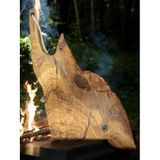 F&S WoodArt Xxl Büyük Boy Özel Seri - Zeytin Ağacı Barbekü Şef Tahtası 60 X 35 X 3,5 Cm