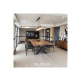 FSHOME FS GRUP | Ceviz Yemek Masası 100 x 220 cm – 8-10 Kişilik Modern Sabit Ahşap Masa