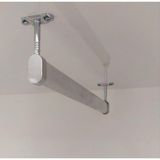 FSM Alüminyum Dolap Içi Oval Askı Borusu + 2 Adet Tavan Askı Aparatı + Vidaları - 45 CM - Krom