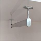 FSM Alüminyum Dolap Içi Oval Askı Borusu + 2 Adet Tavan Askı Aparatı + Vidaları - 50 CM - Krom