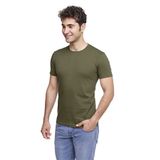 FSM1453 ERKEK KISA KOLLU ATLET PAMUKLU SIFIR YAKA KLASİK RENKLİ T-SHİRT - 421-1 (M, Olive Branch)