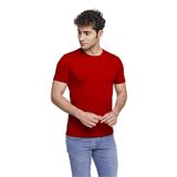 FSM1453 ERKEK KISA KOLLU ATLET PAMUKLU SIFIR YAKA KLASİK RENKLİ T-SHİRT - 421-1 (S, Bordo)