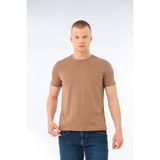 Fsm1453 Erkek Sıfır Yaka T-Shirt - Açık Kahverengi