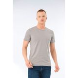 Fsm1453 Erkek Sıfır Yaka T-Shirt - Gri Melanj