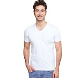 Fsm1453 Erkek V Yaka T-Shirt - XL - Beyaz
