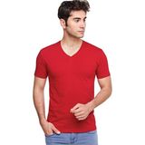 Fsm1453 Erkek V Yaka T-Shirt - XL - Bordo