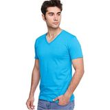Fsm1453 Erkek V Yaka T-Shirt - XXL - Mavi