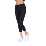 FSM1453 Kadın Kapri Boy Siyah Toparlayıcı Slim Fit Orta Yüksek Bel Sporcu Tayt - 4041